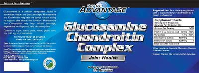 Photo of the Pure Advantage Glucosamine Chondroitin Complex label