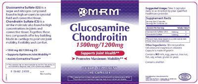 Photo of the MRM Glucosamine Chondroitin 1500 mg/1200 mg label