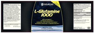 Photo of the MRM L-Glutamine 1000 label