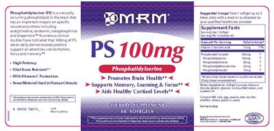 Photo of the MRM PS 100 mg label