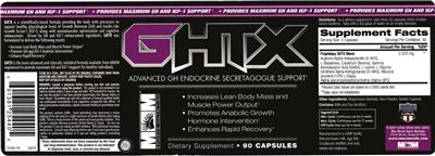 Photo of the MM Sports Nutrition GHTX label