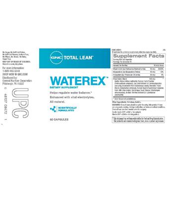 Photo of the GNC Total Lean Waterex label