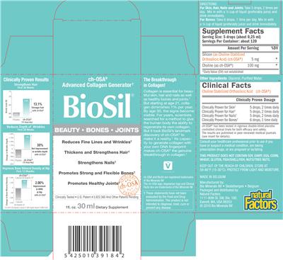 Photo of the Natural Factors BioSil Beauty Bones Joints label