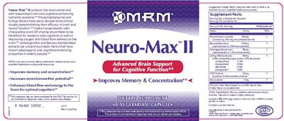 Photo of the MRM Neuro-Max II label