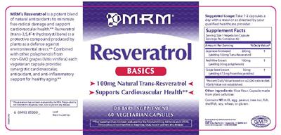 Photo of the MRM Resveratrol label