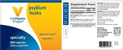 Photo of the The Vitamin Shoppe Psyllium Husks label