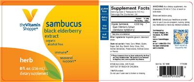 Photo of the The Vitamin Shoppe Sambucus Black Elderberry Extract label