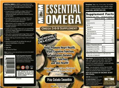 Photo of the MM Sports Nutrition Essential Omega Pina Colada Smoothie label