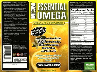 Photo of the MM Sports Nutrition Essential Omega Lemon Twist Smoothie label