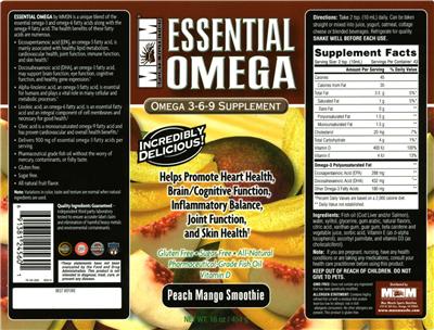 Photo of the MM Sports Nutrition Essential Omega Peach Mango Smoothie label