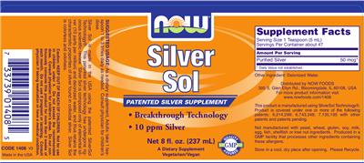 Photo of the NOW Silver Sol label