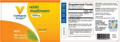 Photo of the The Vitamin Shoppe Reishi Mushroom 1200 mg label