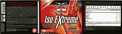 Product label for Iso-Extreme Extreme Berry Blast Flavor!