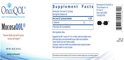 Photo of the OncoQOL MucosaQOL label