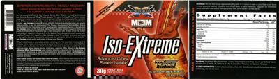 Photo of the MM Sports Nutrition Iso-Extreme Extreme Orange Crush Flavor! label
