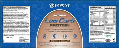 Photo of the MRM Natural Low Carb Protein Creamy Chocolate label