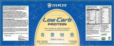 Photo of the MRM Natural Low Carb Protein French Vanilla label
