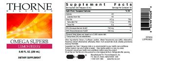 Photo of the Thorne Research Omega Superb Lemon Berry label