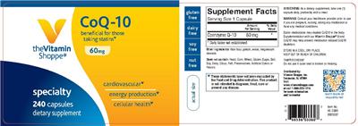 Photo of the The Vitamin Shoppe CoQ-10 60 mg label