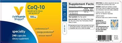 Photo of the The Vitamin Shoppe CoQ-10 100 mg label