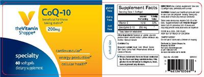 Photo of the The Vitamin Shoppe CoQ-10 200 mg label