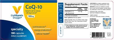 Photo of the The Vitamin Shoppe CoQ-10 100 mg label