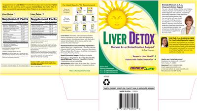 Photo of the Renew Life Liver Detox 1 Morning Formula label