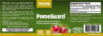 Photo of the Jarrow Formulas PomeGuard 425 mg label