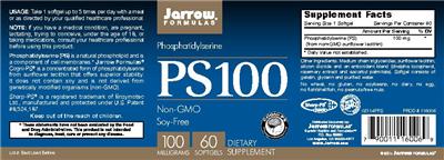 Photo of the Jarrow Formulas PS100 100 mg label
