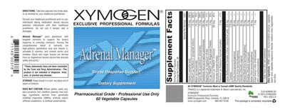 Photo of the XYMOGEN Adrenal Manager label
