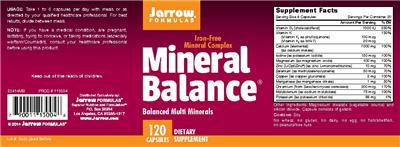 Photo of the Jarrow Formulas Mineral Balance label