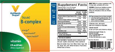 Photo of the The Vitamin Shoppe Liquid B-Complex label