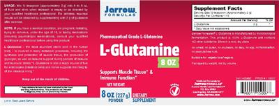 Photo of the Jarrow Formulas L-Glutamine Powder label