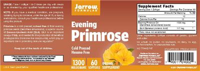 Photo of the Jarrow Formulas Evening Primrose 1300 mg label