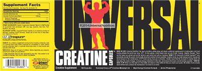 Photo of the Universal Creatine Capsules label