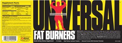 Photo of the Universal Fat Burners label