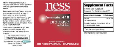 Photo of the NESS Nutritional Enzyme Support System Formula 416 Protease W/Calcium label