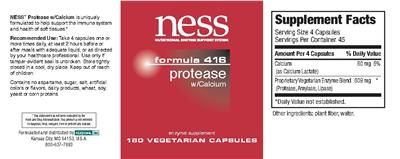 Photo of the NESS Nutritional Enzyme Support System Formula 416 Protease W/Calcium label