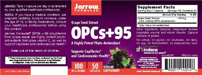 Photo of the Jarrow Formulas OPCs+95 100 mg label