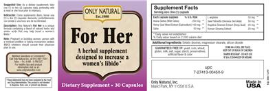 Photo of the Only Natural For Her label