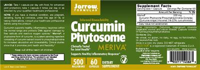 Photo of the Jarrow Formulas Curcumin Phytosome 500 mg label