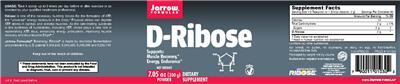 Photo of the Jarrow Formulas D-Ribose label
