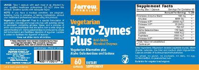 Photo of the Jarrow Formulas Vegetarian Jarro-Zymes Plus label