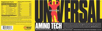 Photo of the Universal Amino Tech label