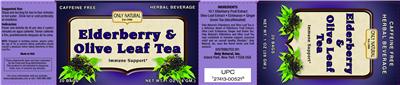 Photo of the Only Natural Elderberry & Olive Leaf Tea label