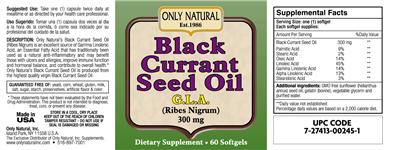 Black Currant Seed Oil G.L.A (Ribes Nigrum) 300 mg