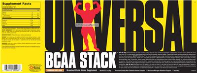 Photo of the Universal BCAA Stack Orange Splash label