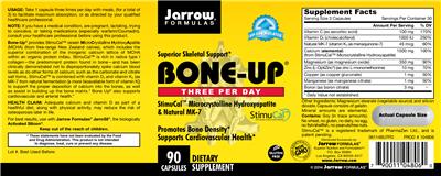 Photo of the Jarrow Formulas Bone-Up Three Per Day label