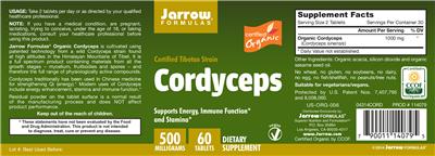 Photo of the Jarrow Formulas Cordyceps label