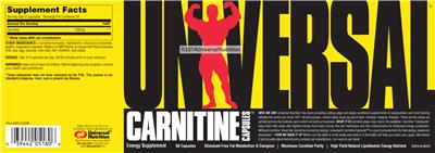 Photo of the Universal Carnitine Capsules label